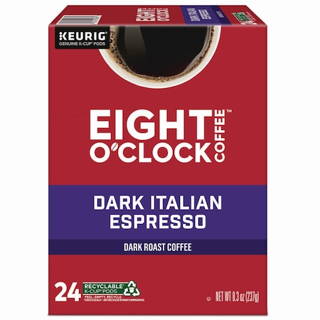 Eight Oclock Coffee, Italian Roast, K-Cup, Coffee, 0.88 lbs, 24 PK 6408
